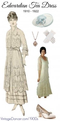 Edwardain Tea Dress Costume shop VintageDancer.com/1900s