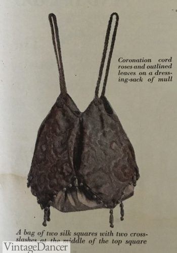 1914 silk two strap bag Edwardian purse