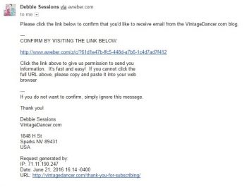 Your email confirmation should look something like this