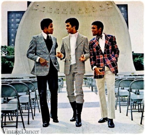 1972 fashion spread in Ebony Magazine for men's plaid sport coats