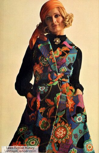 1969 Vogue hippie coat and headscarf