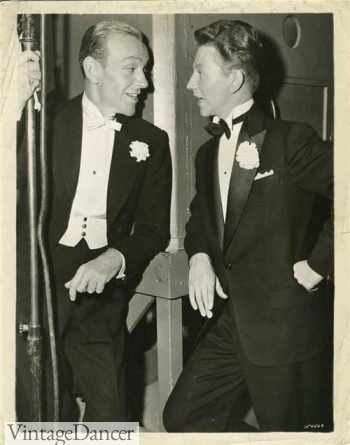 1950s Fred Astaire and Donald O'Connor sporting formal and semi formal tuxedos