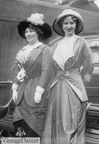 German opera singer Johanna Gadski and daughter 1912 Titanic plus size fashion mature MRS woman's older fashion