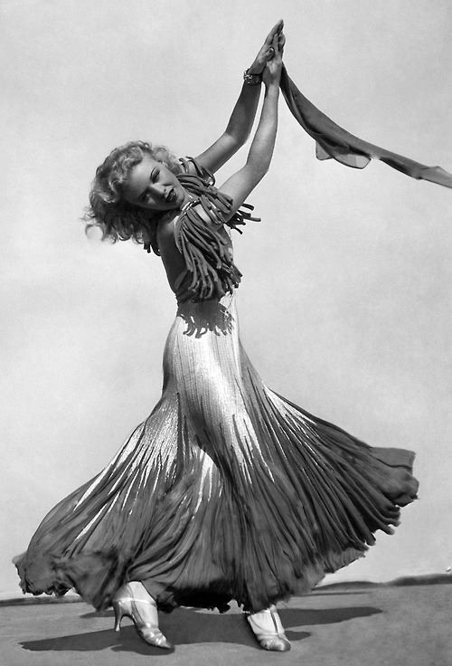 1930s Ginger Rogers dancing in T Strap Silver Shoes