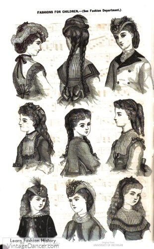 1872 girls hairstyles children fashion