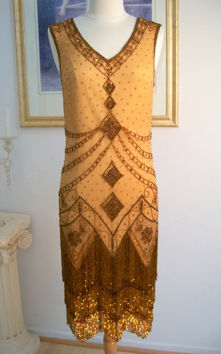 copper 1920s flapper dress