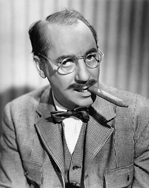 Groucho Marx, clear frame plastic glasses