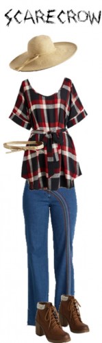 A hippe boho Scarecrow costume or nromal everyday fall outfit