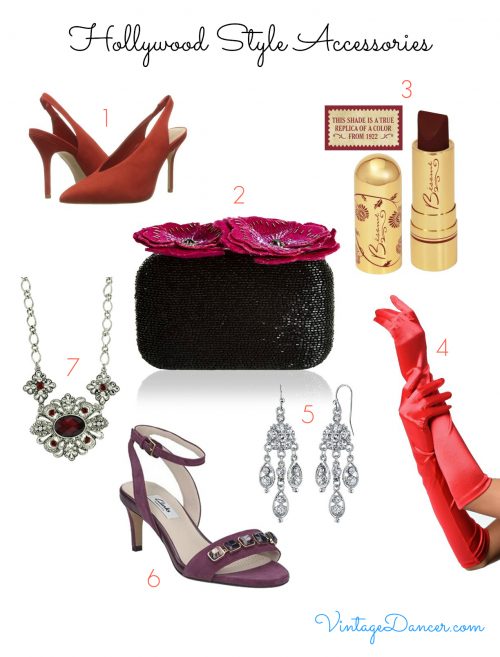 Remember to incorporate Hollywood style accessories to complete your vintage inspired look.