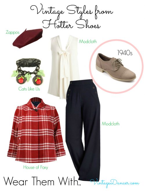 The Saltburn brogues are perfect for a relaxed 1940s daywear style. Get this look at VintageDancer.com/1940s