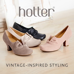 Experience the comfort of Hotter shoes in 1920s to 1940s styles.