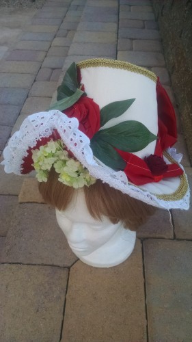 1880s hat, homemade trimmed