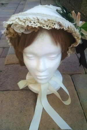 Victorian bustle era hat- a smaller bonnet style