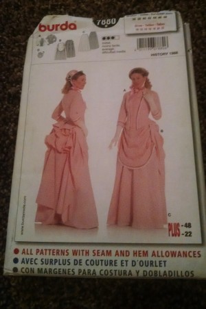 1880s bustle era dress pattern