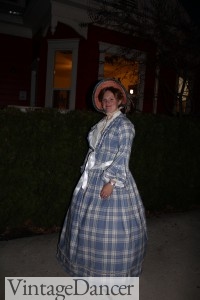 Dickens Fair Victorian plaid dress