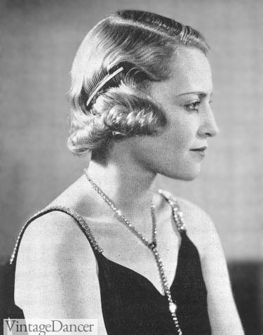 1931 hair comb evening hairstyle and accessories
