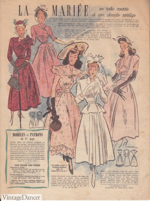 Bridesmaid dresses from Le Petit Echo de la Mode, 1948 