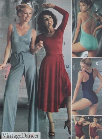 1978 dancers dresses, jumpsuits and leotards