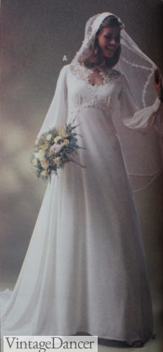 1978 wedding dress with veil