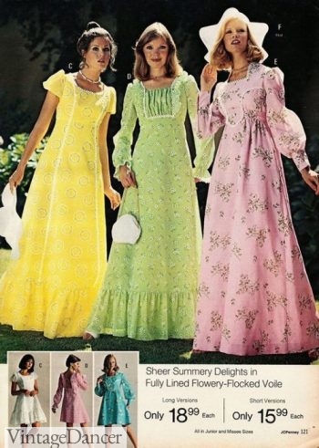 70s Victorian prairie dresses