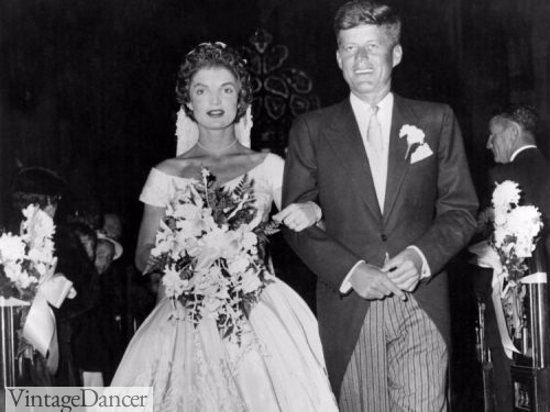 John F Kennedy's wedding wearing a morning suit