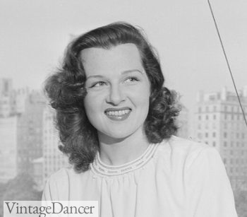 1940s easy hairstyle, Jo Stafford, 1946, side waves