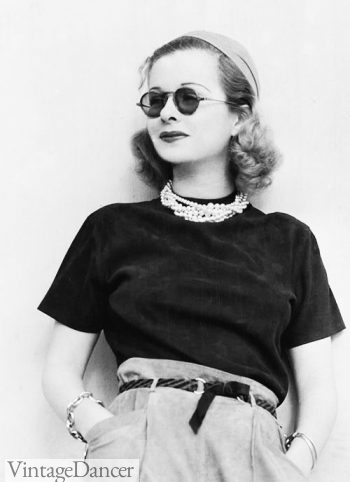 Joan Bennett 1930s tinted round sunglasses