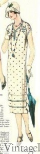 1920s afternoon dress dots