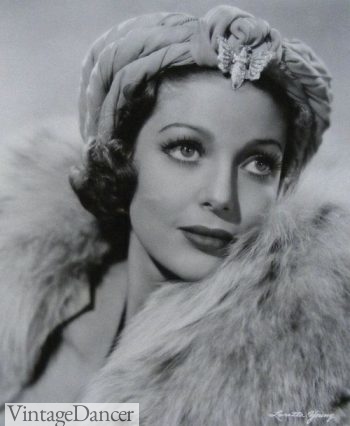 1930s hats styles history women. Loretta Young, 1937, wearing a Turban hat with butterfly pin