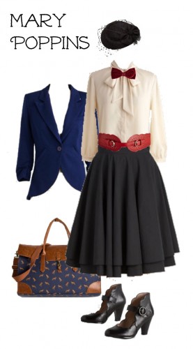 Mary Poppins Costume. Easy to DIY for a last minute costume. See more at VintageDancer.com