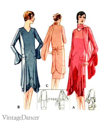 1928 hanky hem dresses
