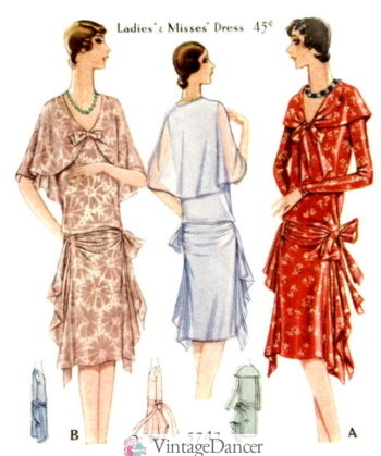 1928 Dresses with capelets