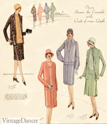 1928 spring dress and jacket sets at VintageDancer
