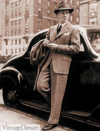 1940, men's wool tweed suit