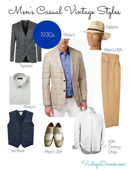 Team a patterned blazer with light pants for a perfect 1930s summer look.