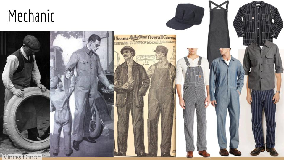 Edwardian 1900s 1910s mechanic driver salesmen motorist car auto working class clothing casual outfits At VintageDancer