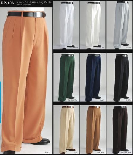 Mens vintage wide leg high waist pants