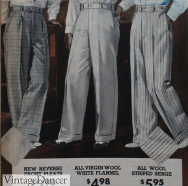 1930s mens summer trousers of white and grey