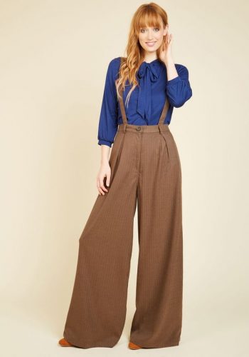 The suspenders on these fabulous Modcloth pants add a masculine, yet wonderfully feminine touch.