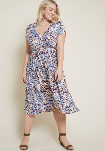 A lovely 70s wrap dress at Modcloth (plus sizes too)