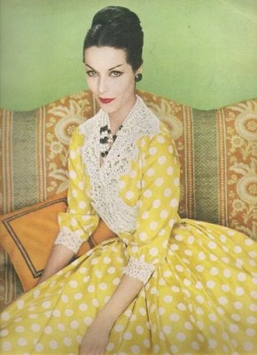 1950s polka dot dress vintage photo