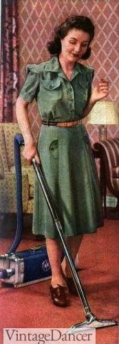 1940s home frocks 1941 a shirtwaist bodice dress could move from housewear to daywear