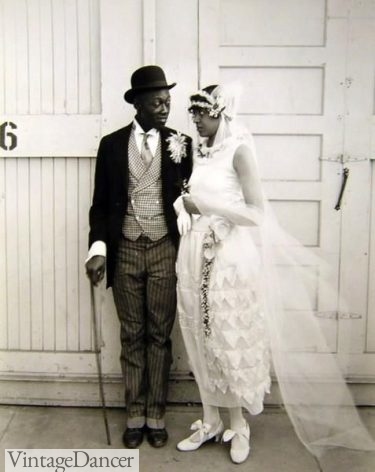 Wedding, early 1920s black African American clothing fashion outfits