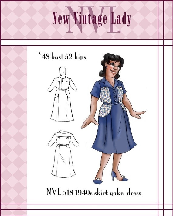 Plus Size Retro Pattern Reproduction Vintage Sewing Patterns: Victorian to 1960s