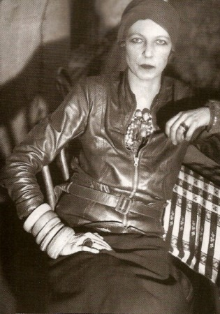Nancy Cunard, 1928. belted leather jacket at VintageDancer