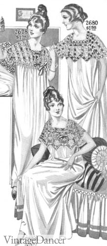 Edwardian Nightgown, Pajamas History, Vintage Dancer