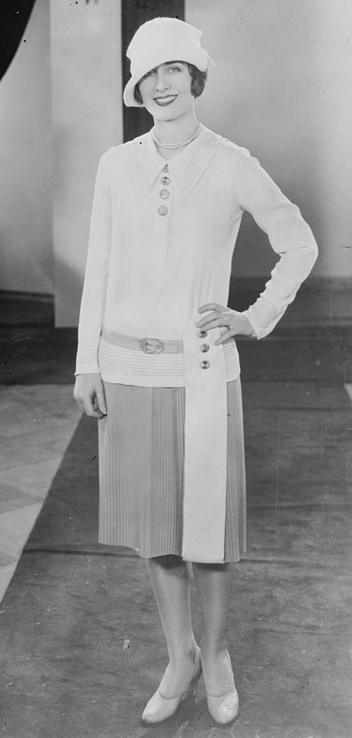 Norma Shearer 1927 Sport Dress Summer Casual Two Piece Skirt 