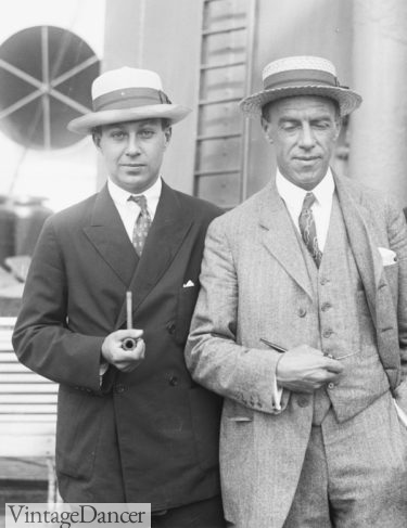 1920s men cruising clothes hats and suits summertime