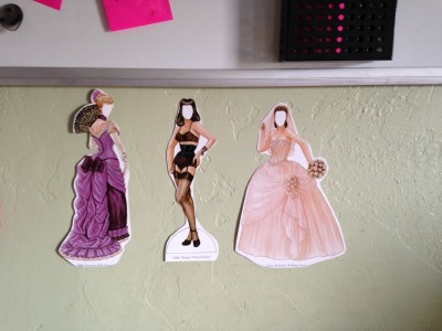 My office wall decorated with the paper Dolls
