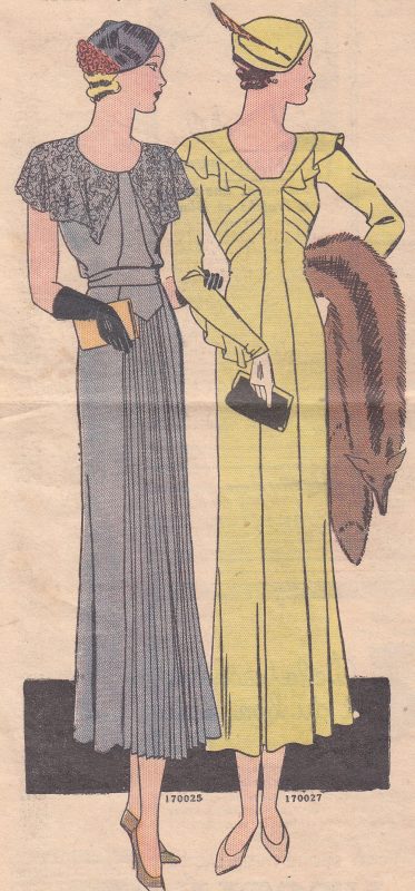 This illustration from 1933 shows the dainty size of evening bags.
